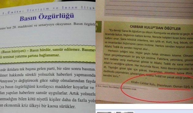 Ders kitaplarında FETÖ dili ve argümanları...