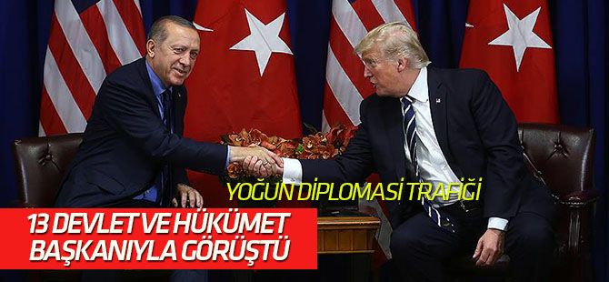 Cumhurbaşkanı Erdoğan, Newtork'ta 13 devlet başkanıyla görüştü