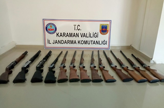 13 adet tüfek yakalandı