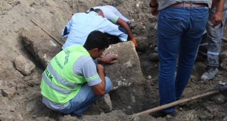 Yol çalışmasında tarihi eser bulundu
