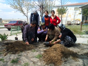 Karapınar'da fidan dikimi