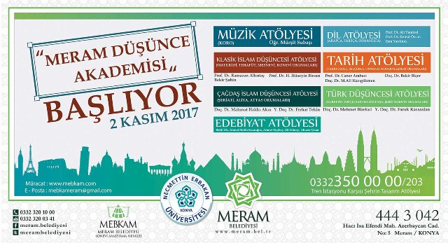 Meram Düşünce Akademisi başlıyor