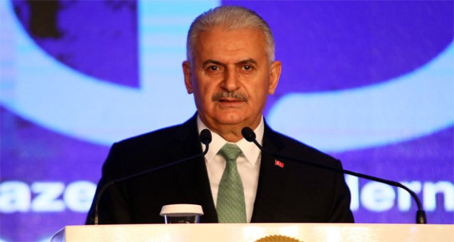 Başbakan Yıldırım, Cumhurbaşkanlığında düzenlenen törende konuşuyor