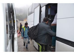 Kaza yapan otobüste 127 kaçak yakalanması