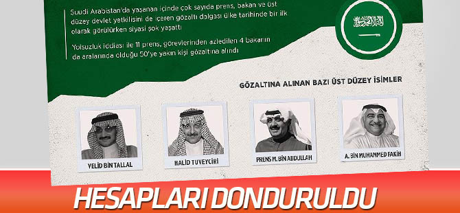 Suudi Arabistan gözaltına alınanların hesaplarını dondurdu
