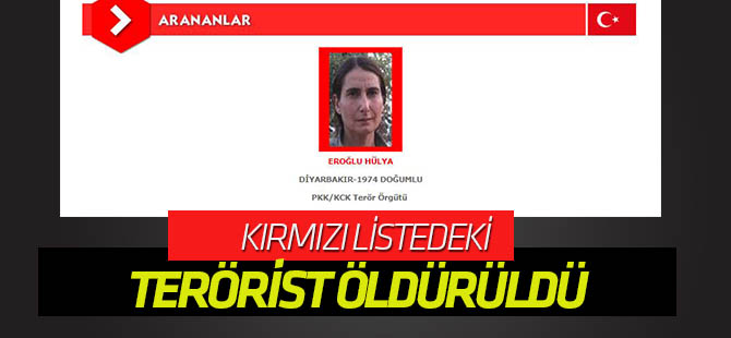 Kırmızı listedeki terörist öldürüldü