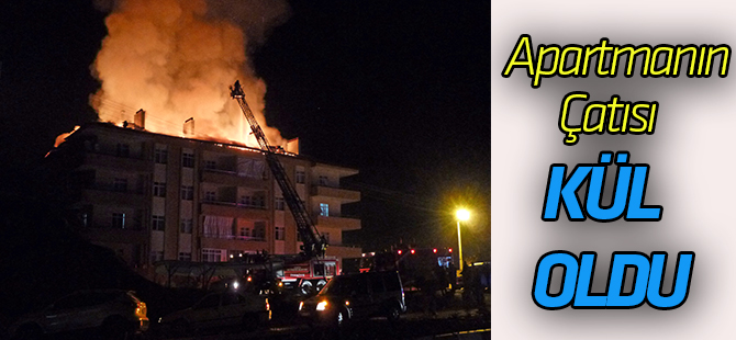 Apartmanın çatı katında çıkan yangın paniğe neden oldu