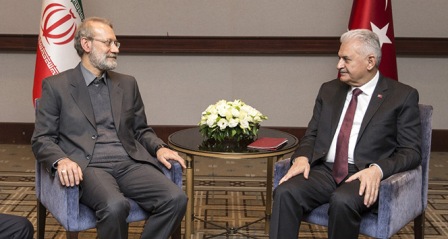 Yıldırım İran Meclis Başkanı ile bir araya geldi