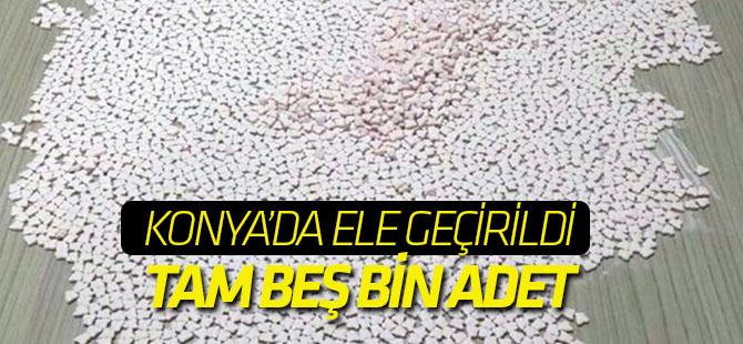 Konya'da bir eve yapılan baskında tam 5 bin adet...