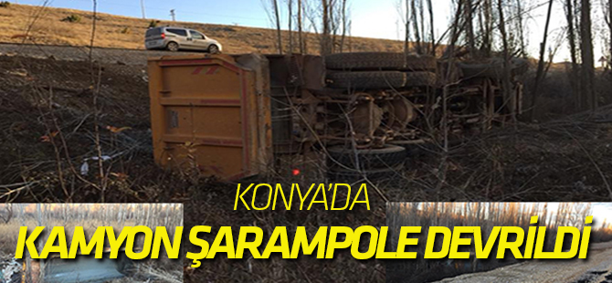 Kamyon şarampole devrildi: 1 yaralı