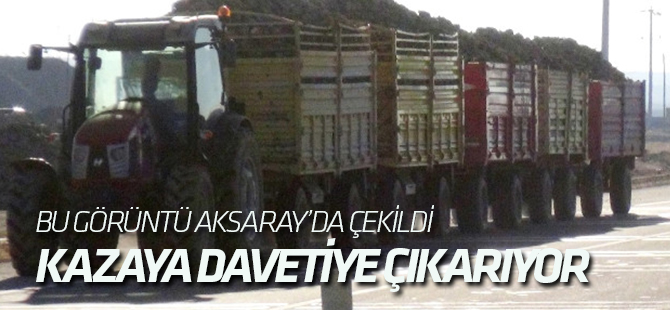 Karayolunda Traktör ve Uzun Römork Tehlikesi