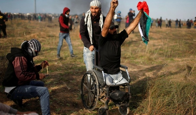 İşgalci İsrail engelli Filistinliyi şehit etti...