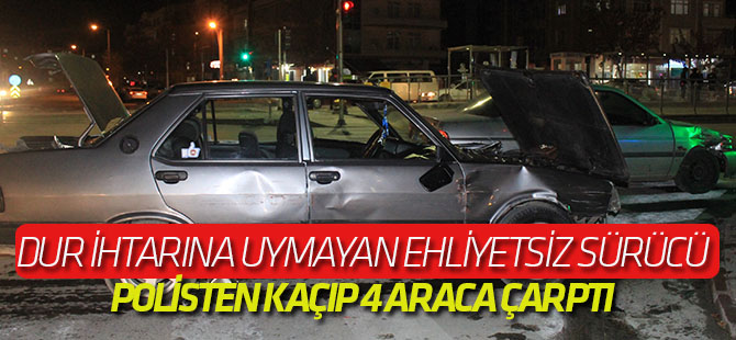 Polisten Kaçıp 4 Araca Çarptı