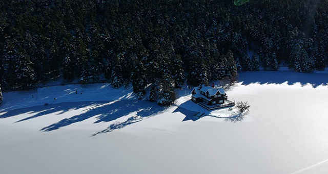 Doğa harikası Abant ve Gölcük’ün havadan görüntüsü büyüledi