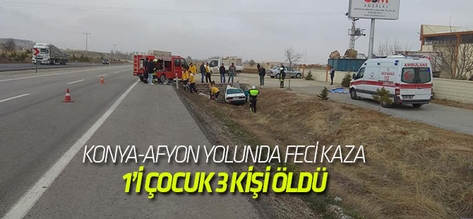 Konya'da feci kaza: 1'i çocuk 3 ölü
