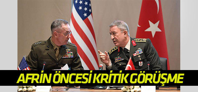 Genelkurmay Başkanı Orgeneral Akar'dan "kritik" görüşme