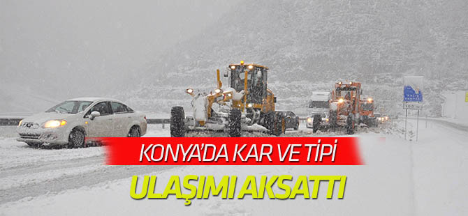 Konya'da ulaşıma kar engeli