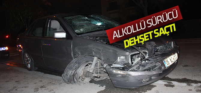 Alkollü sürücü otomobiliyle önce yayaya ardından 2 araca çarptı