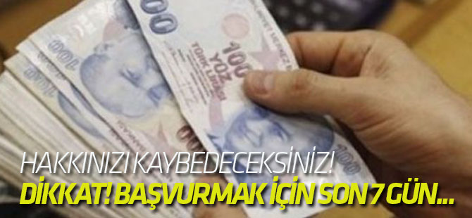 Dikkat! Başvurmak için son 7 gün...