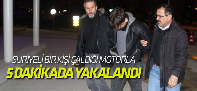 Bir Saat Keşif Yapıp Çaldığı Motosikletle 5 Dakikada Yakalandı