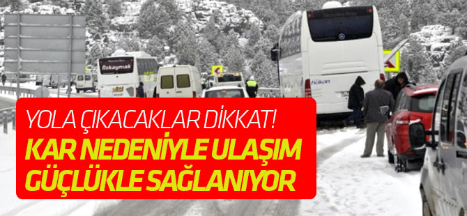 Konya-Antalya Yolunda Kar Nedeniyle Ulaşım Güçlükle Sağlanıyor