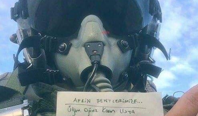 F-16 pilotundan Afrin mesajı...