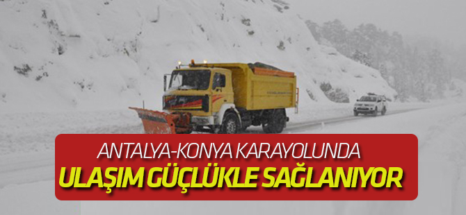 Antalya-Konya karayolunda ulaşım güçlükle sağlanıyor