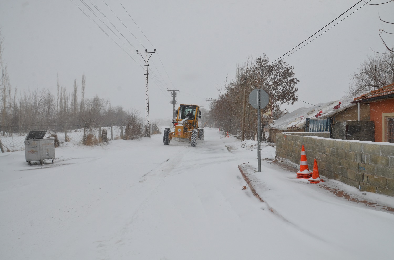 Derbent'te kar yağışı