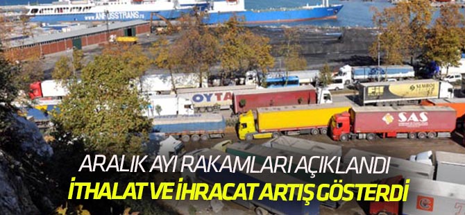Aralık’ta ithalat da ihracat da arttı