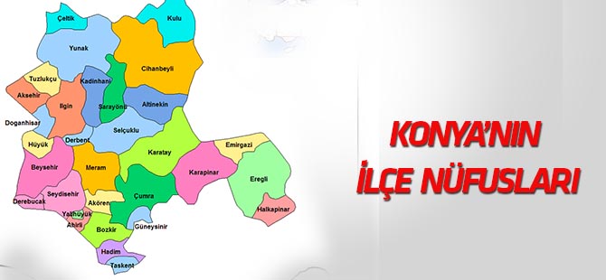 Konya ilçe nüfusları (2017)