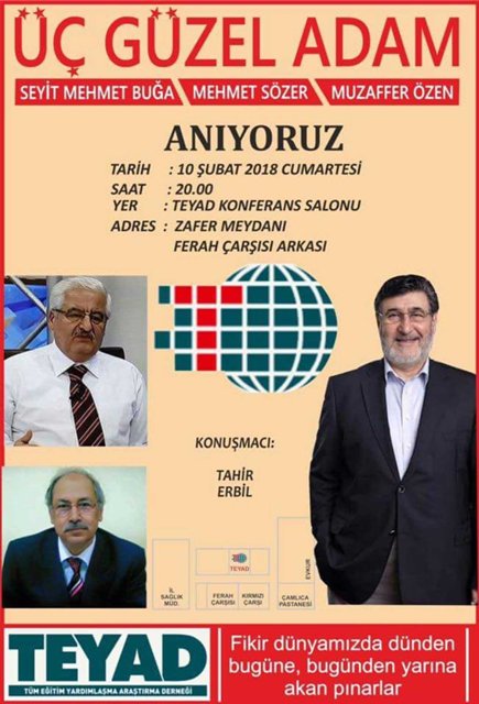 TEYAD’ta Üç Güzel Adam Anlatılacak