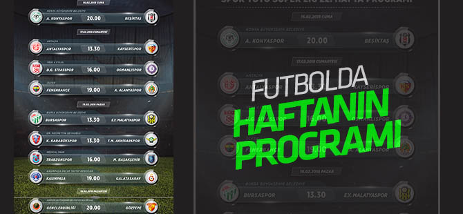 Futbolda haftanın programı