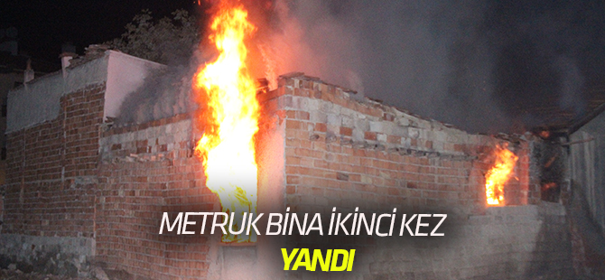 Kullanılmayan ev iki hafta içerisinde ikinci kez yandı
