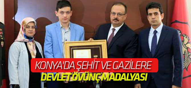 Konya'da şehit ve gazilere devlet övünç madalyası