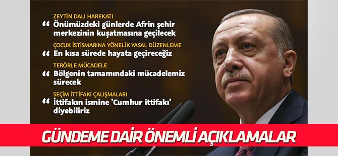 Erdoğan'dan AK Parti TBMM Grup Toplantısı'nda önemli açıklamalar