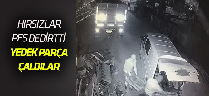 Araba yedek parçası hırsızlığı kamerada