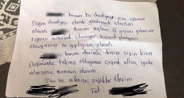 Oğlu evlenmeyince altını geri istedi