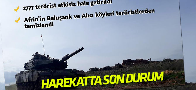 Zeytin Dalı Harekatı'nda 2777 terörist etkisiz hale getirildi