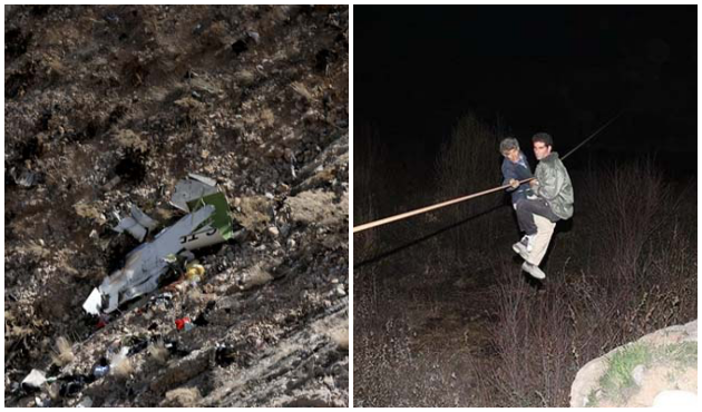 İran'da düşen özel jetin enkazından ilk görüntüler geldi!