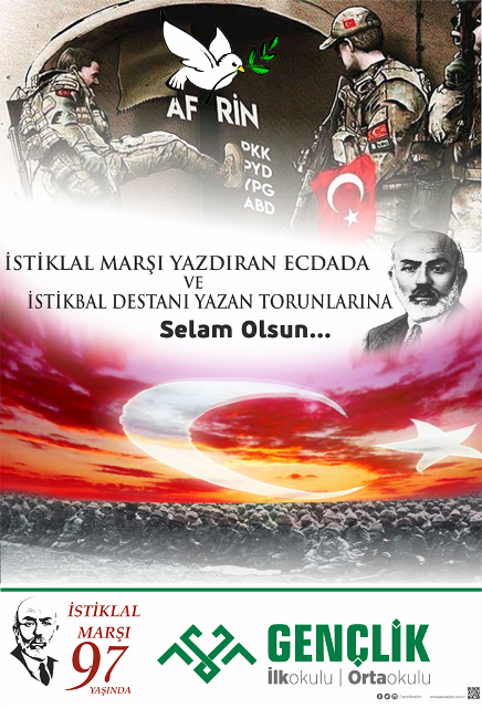 Özel Gençlik okulunda 12 Mart İstiklal Marşı’nın Kabulü