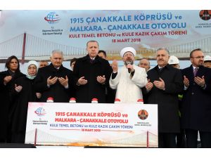"1915 Çanakkale Köprüsü" inşaatında denize inildi