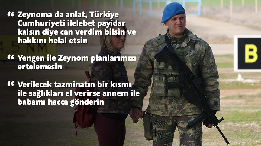 Afrin Şehidi Binbaşı Dunca'dan duygulandıran vasiyet