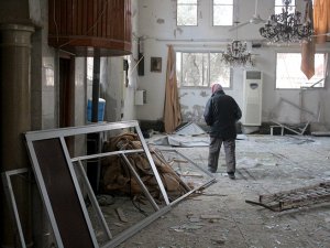 Doğu Guta'da Esed rejiminin yıktığı camide ezanlar susmuyor  VİDEO