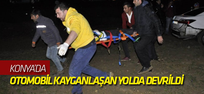 Otomobil Kayganlaşan Yolda Devrildi: 4 Yaralı