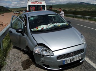 Konya'da trafik kazası, 1 kişi yaralı