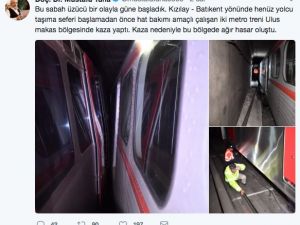 Ankara metrosunda kaza