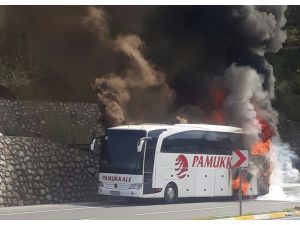 Düzce'de otobüs yangını