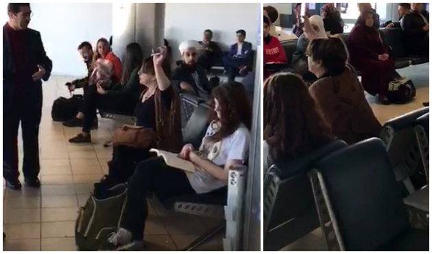 Atatürk Havalimanı'nda sarıklı vatandaşa çirkin saldırı! / VİDEO