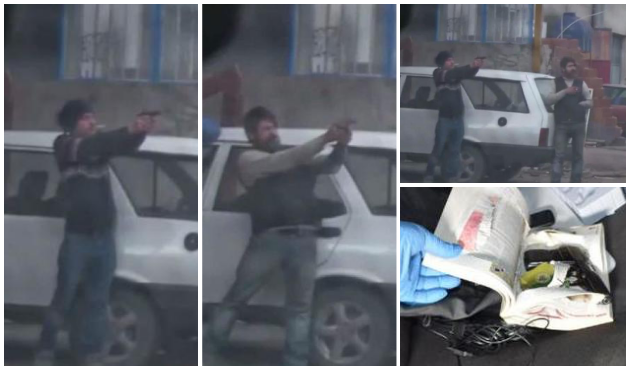 İzmir'de şoke eden görüntüler! Teröristler sokakta atış talimi yaptı / VİDEO