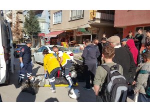 Motosikletten düşen sürücü yaralandı